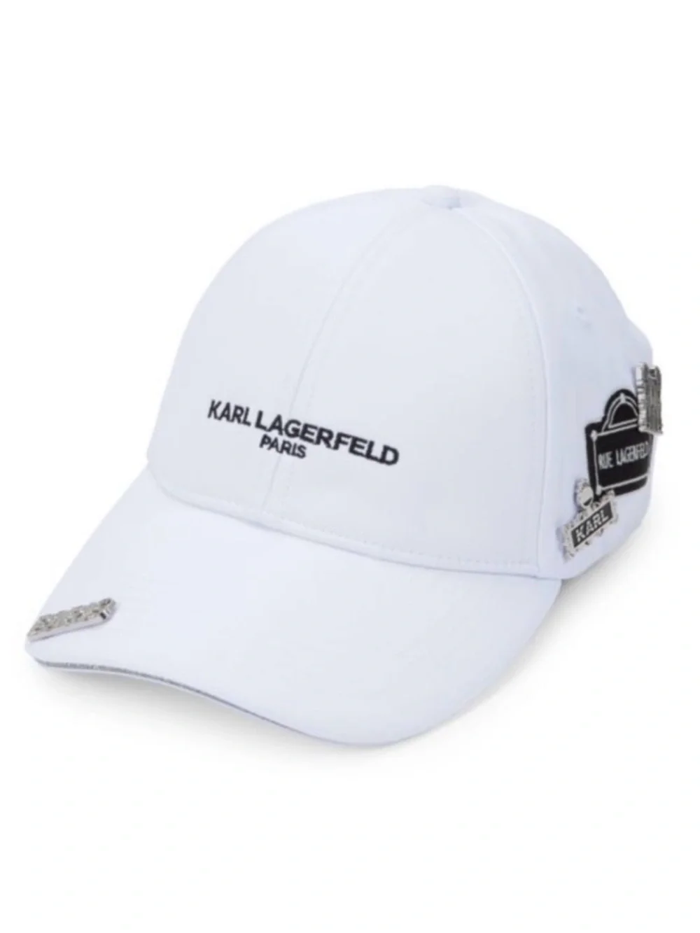 Karl Lagerfeld Paris Women’s Logo Baseball Cap - White, Adjustable, NWT